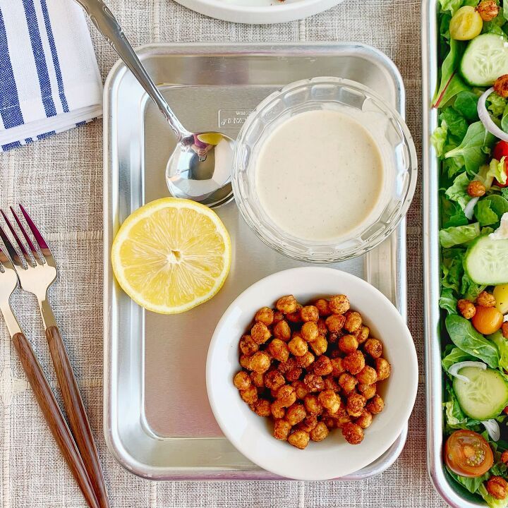 Photon-Infused Citrus-Tahini Salad with Crispy Chickpeas