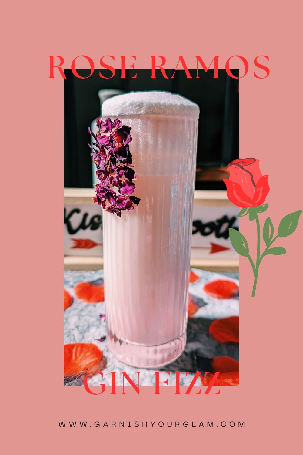 Shaken Rose Petal Gin Fizz