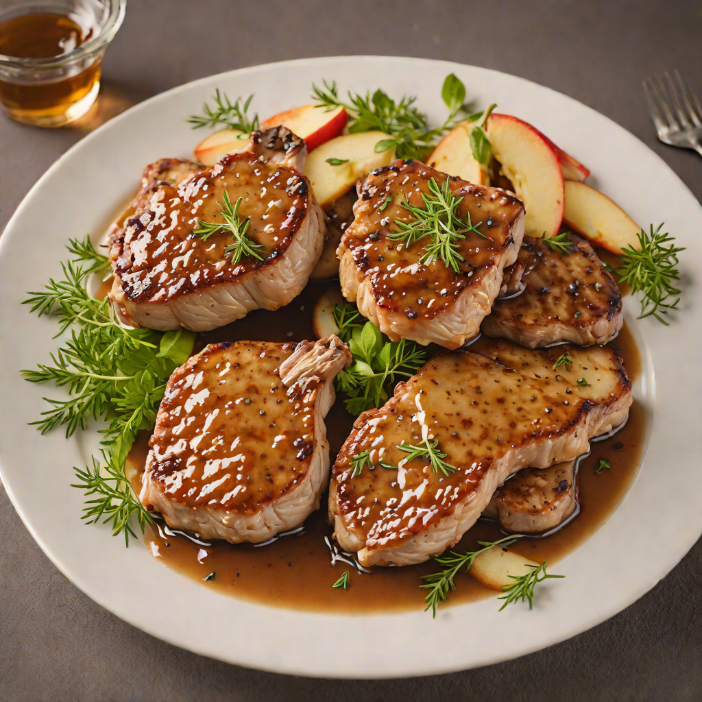 Pan-Fried Pork Chops with Apple Cider Reduction and Thyme