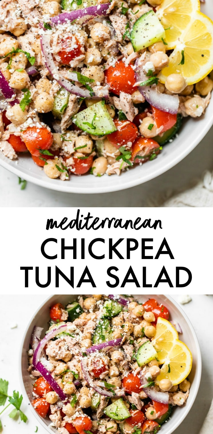 Mediterranean Chickpea and Tuna Salad with Lemon Vinaigrette