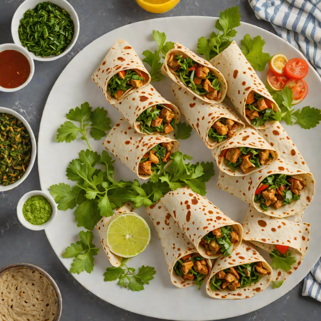 Spiced Chapati Wraps with Kenyan Sukuma Wiki and Grilled Chicken