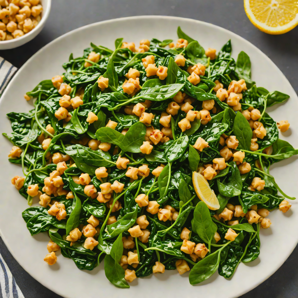 Quick Sautéed Garlic Spinach with Lemon and Chickpeas