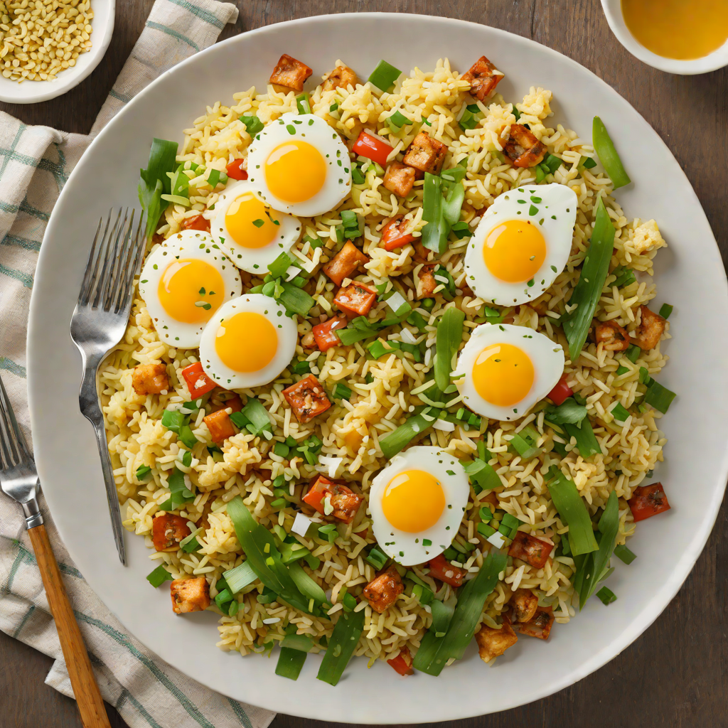 Cauliflower Rice Stir-Fry with Eggs and Green Onions