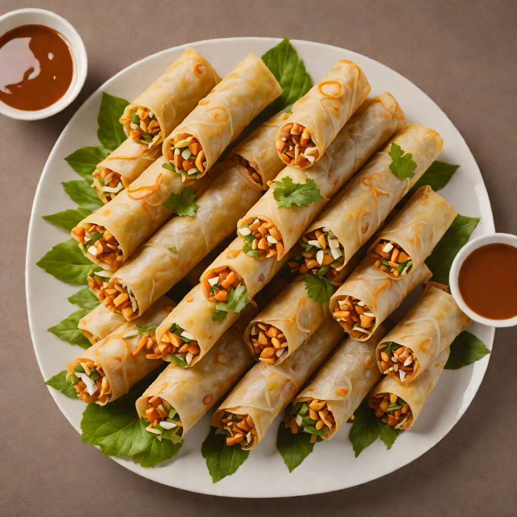 Fresh Lumpia Rolls with Peanut Garlic Sauce