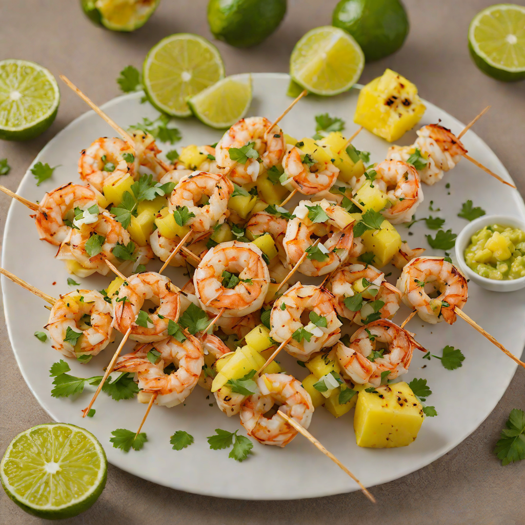Grilled Ginger-Lime Shrimp Skewers with Pineapple Salsa