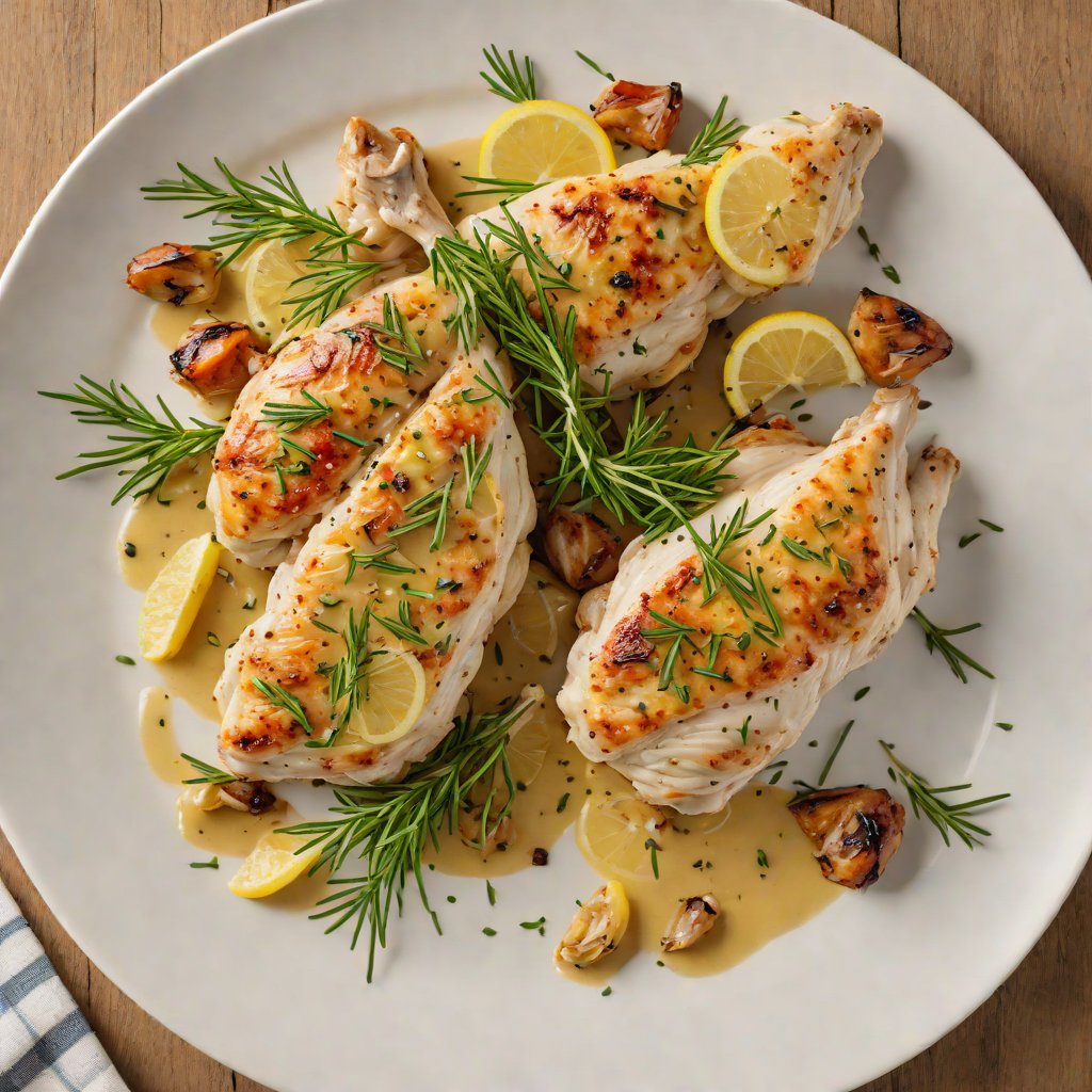 Pan-Seared Chicken with Rosemary and Lemon Garlic Sauce