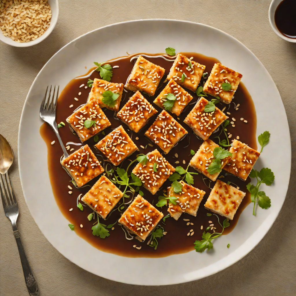 Crispy Pan-Fried Tofu with Sesame Ginger Glaze