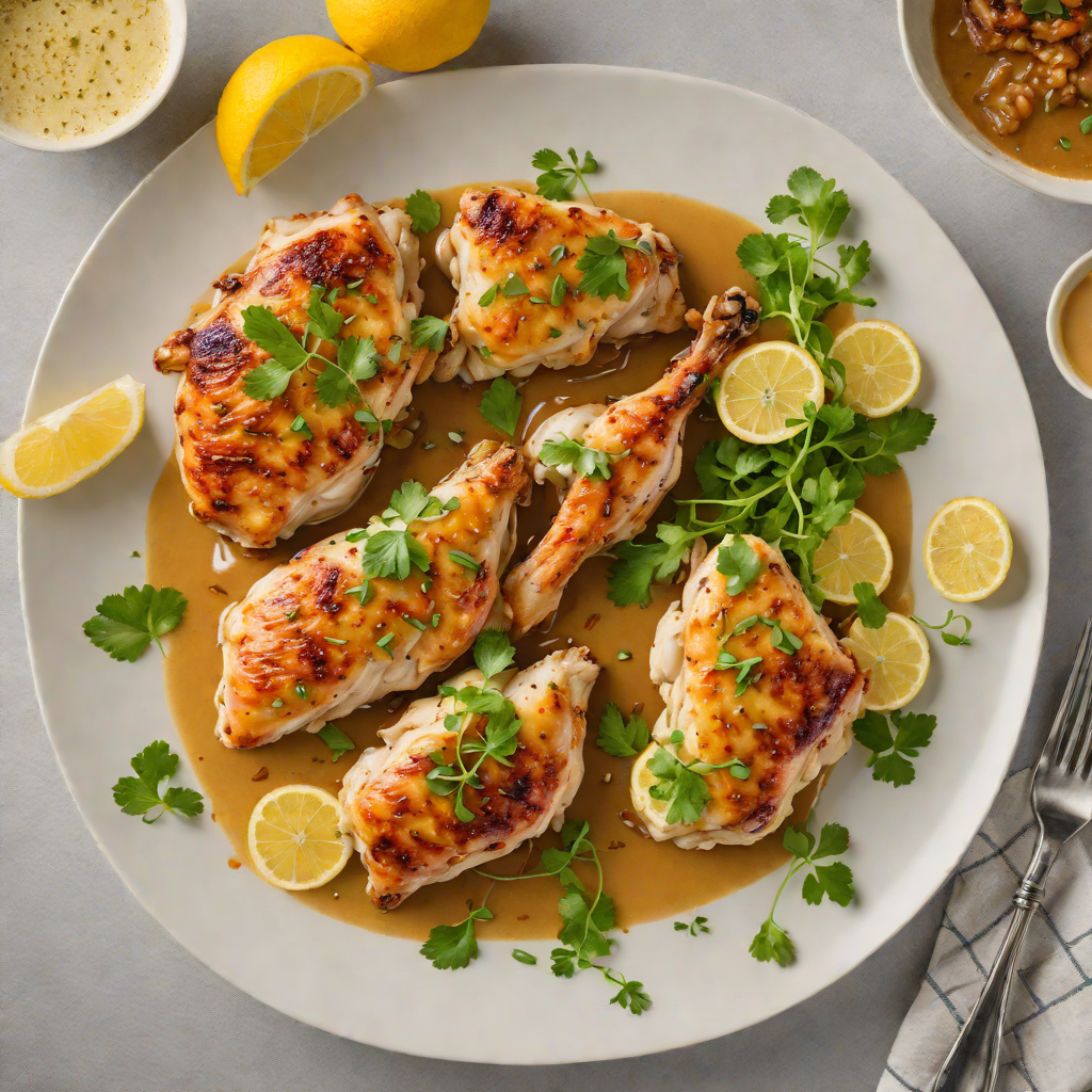 Crisp Pan-Seared Chicken with Lemon-Garlic Sour Sauce