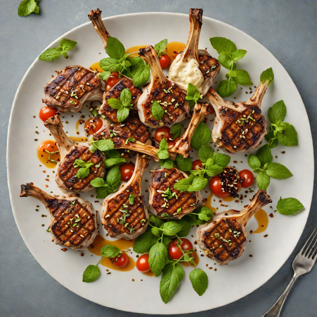 Yogurt-Marinated Grilled Lamb Chops with Mint and Sumac