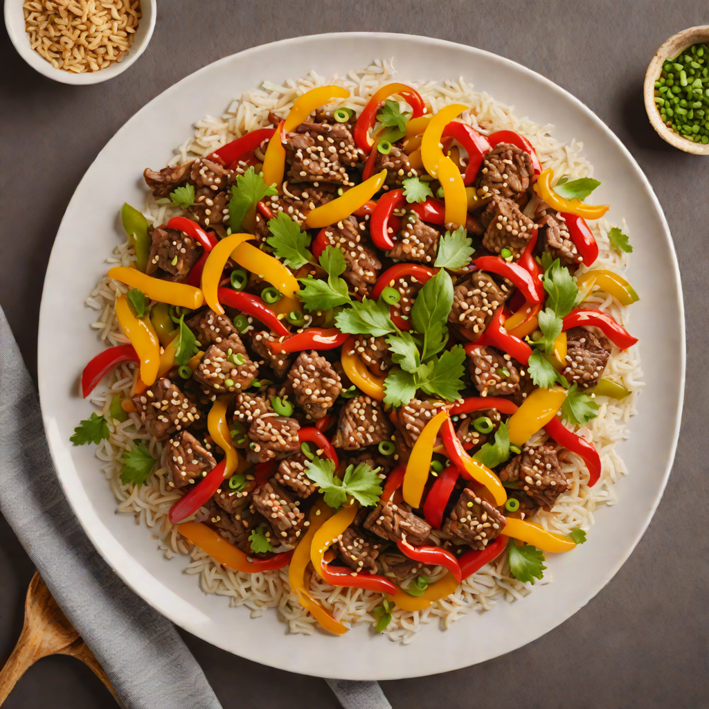 Stir-Fried Spicy Beef and Bell Peppers with Garlic Sauce