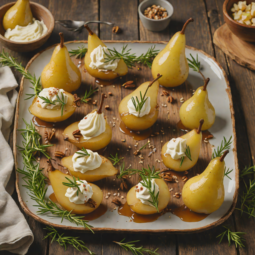 Honey-Rosemary Poached Pears with Vanilla Mascarpone