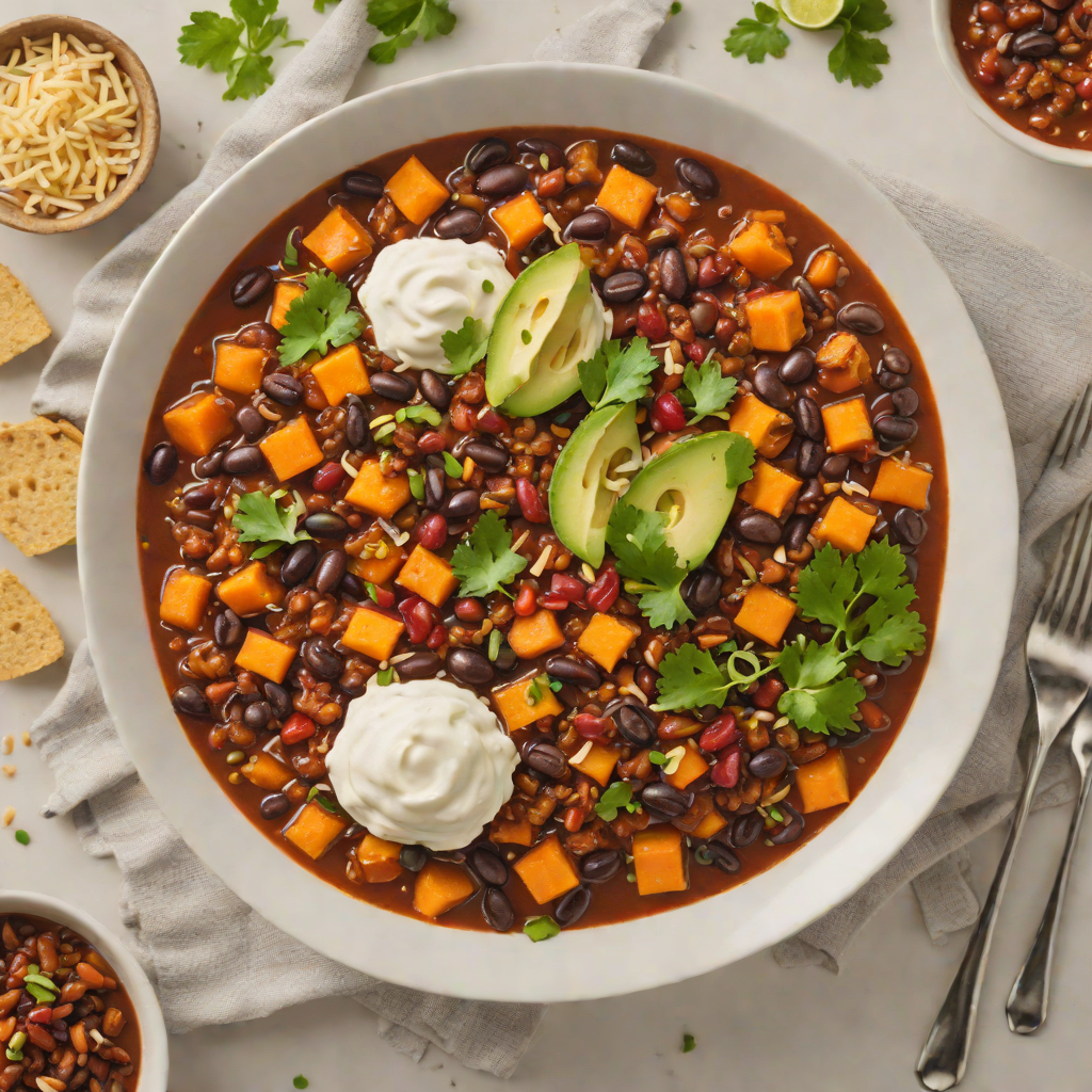 High-Protein Spicy Black Bean and Sweet Potato Chili