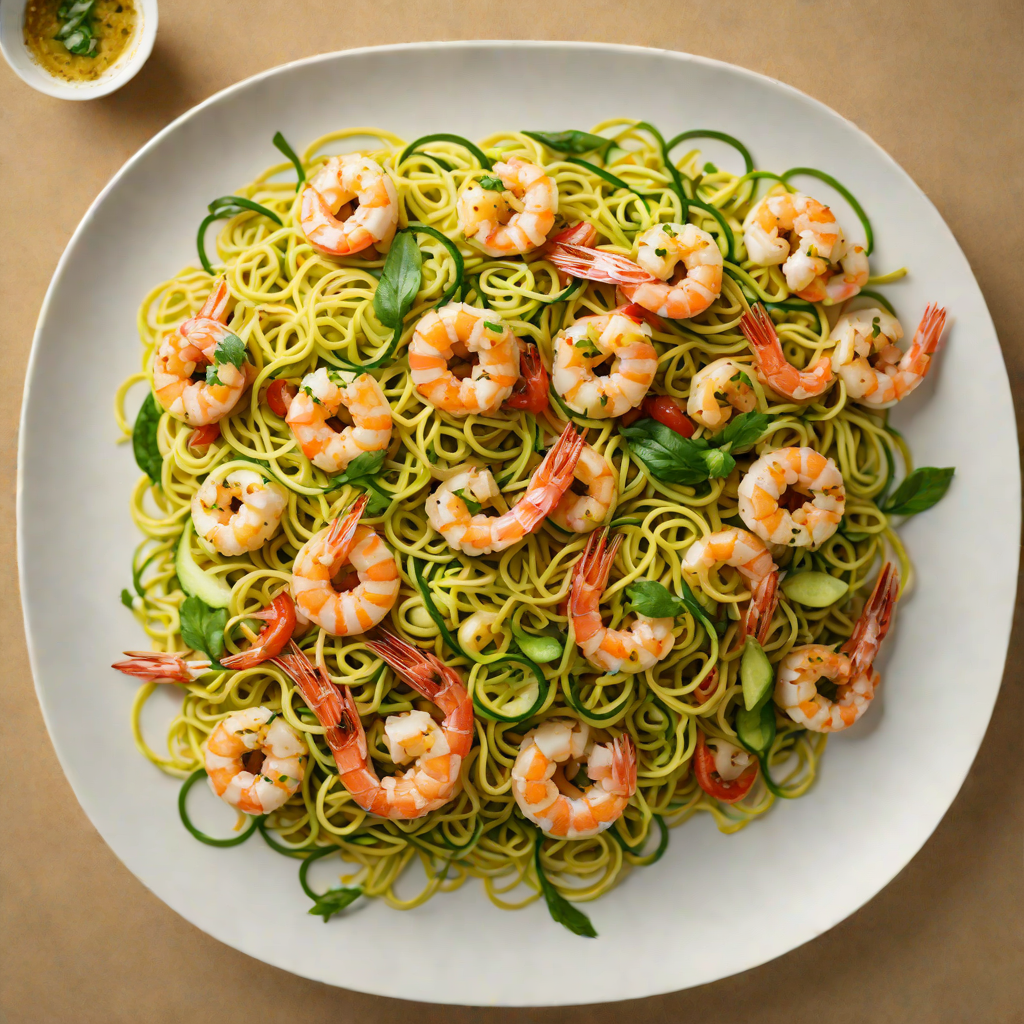 Shrimp Stir-Fry with Zucchini Noodles and Ginger