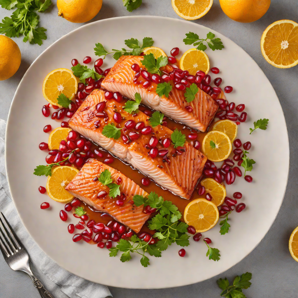 Pan-Seared Salmon with Citrus-Pomegranate Glaze