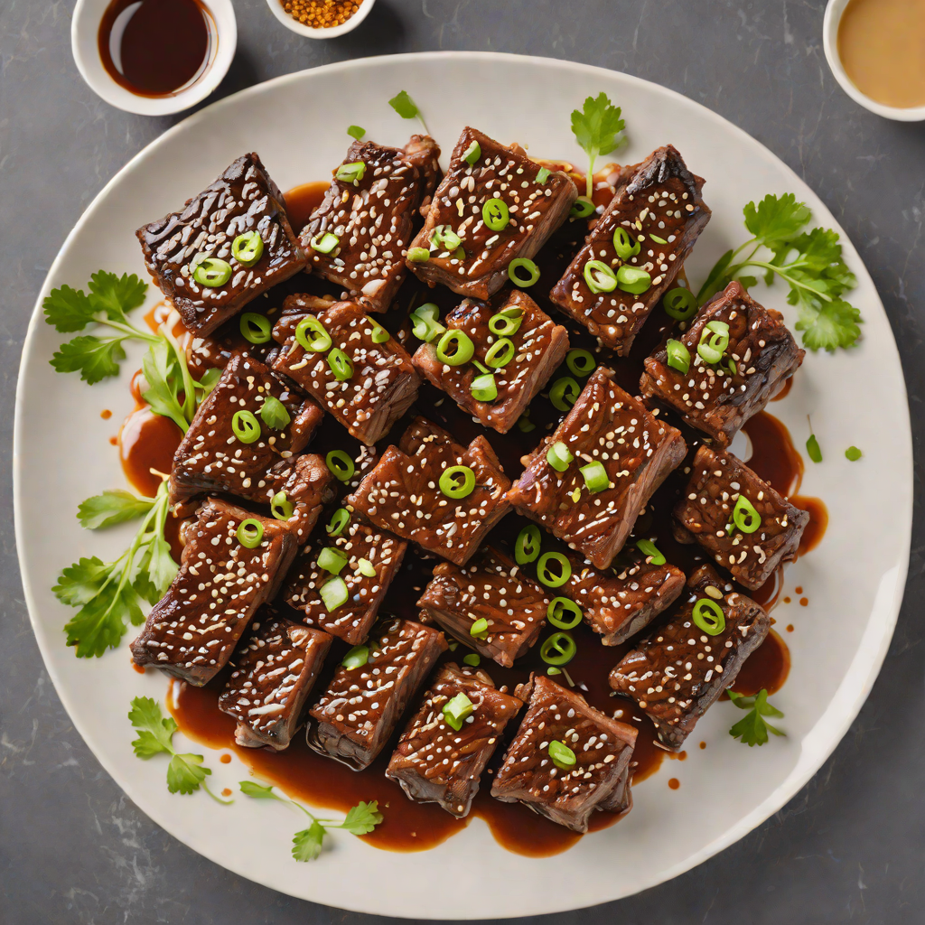 Grilled Korean-Style Beef Short Ribs with Garlic and Scallions