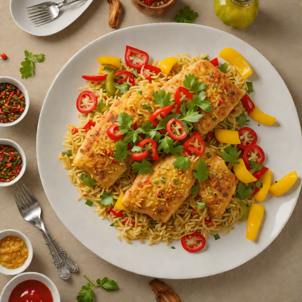 Baked Trinidadian Bake and Saltfish with Peppers