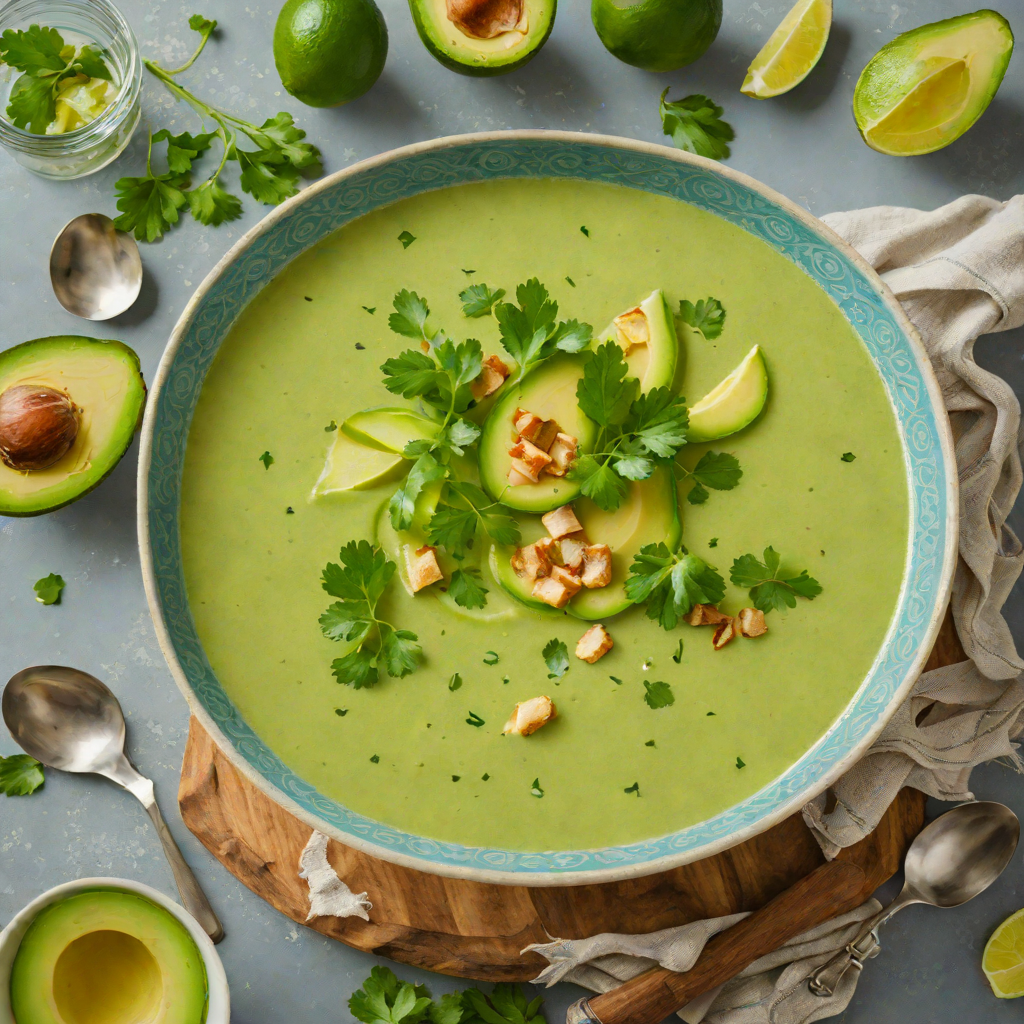 Chilled Ginger-Lime Avocado Soup with Cilantro