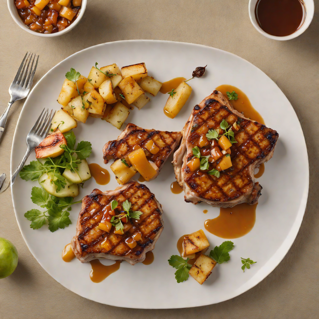 Grilled Regional-Spiced Pork Chops with Apple Chutney