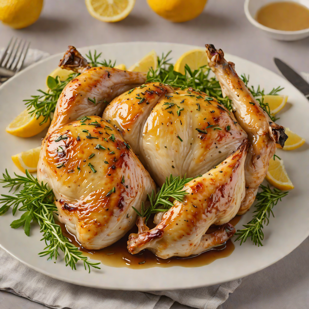Thyme-Roasted Chicken with Honey-Lemon Glaze