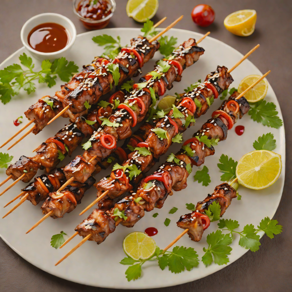 Tangy Tamarind Glazed Pork Skewers