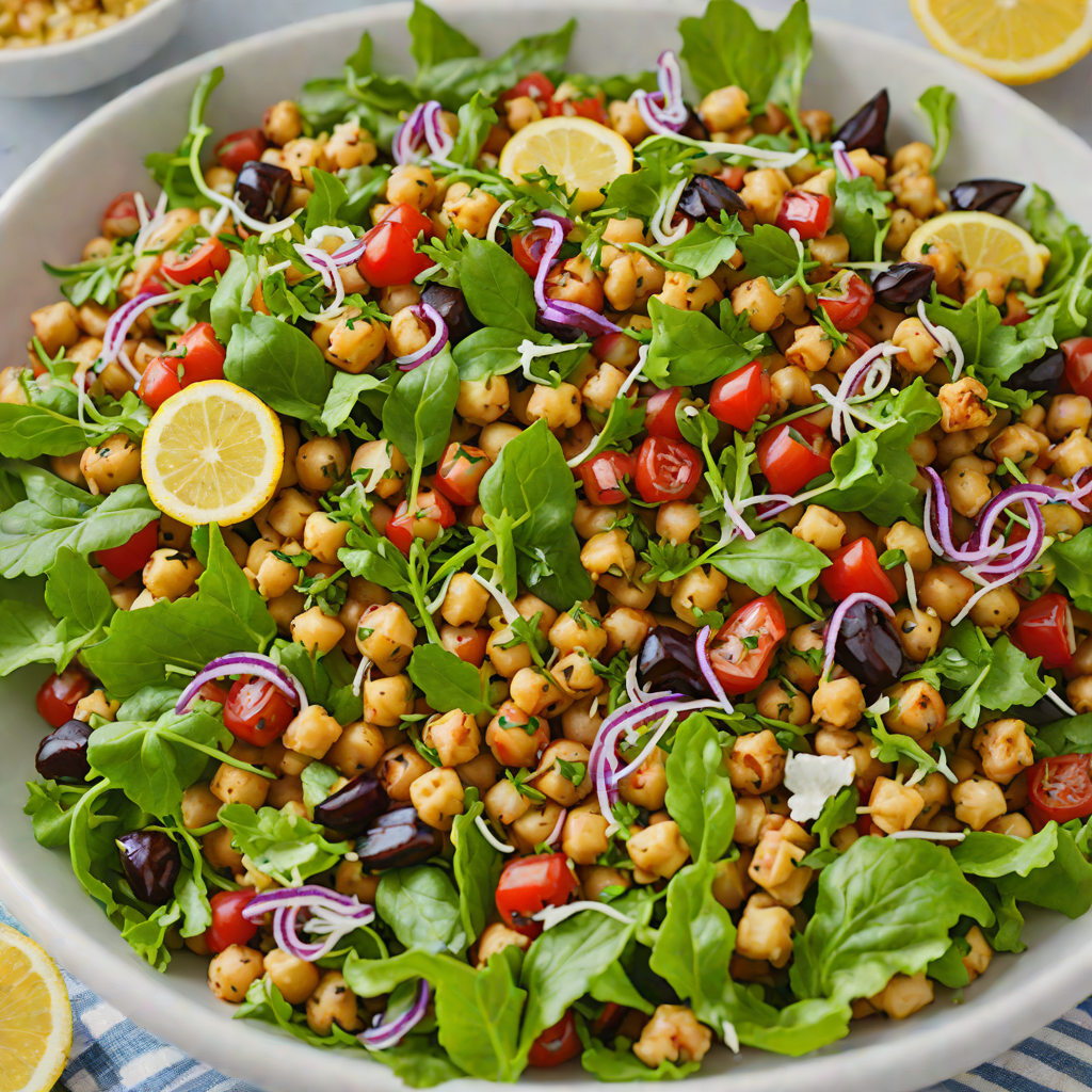 Oven-Roasted Mediterranean Chickpea Salad with Lemon-Oregano Dressing