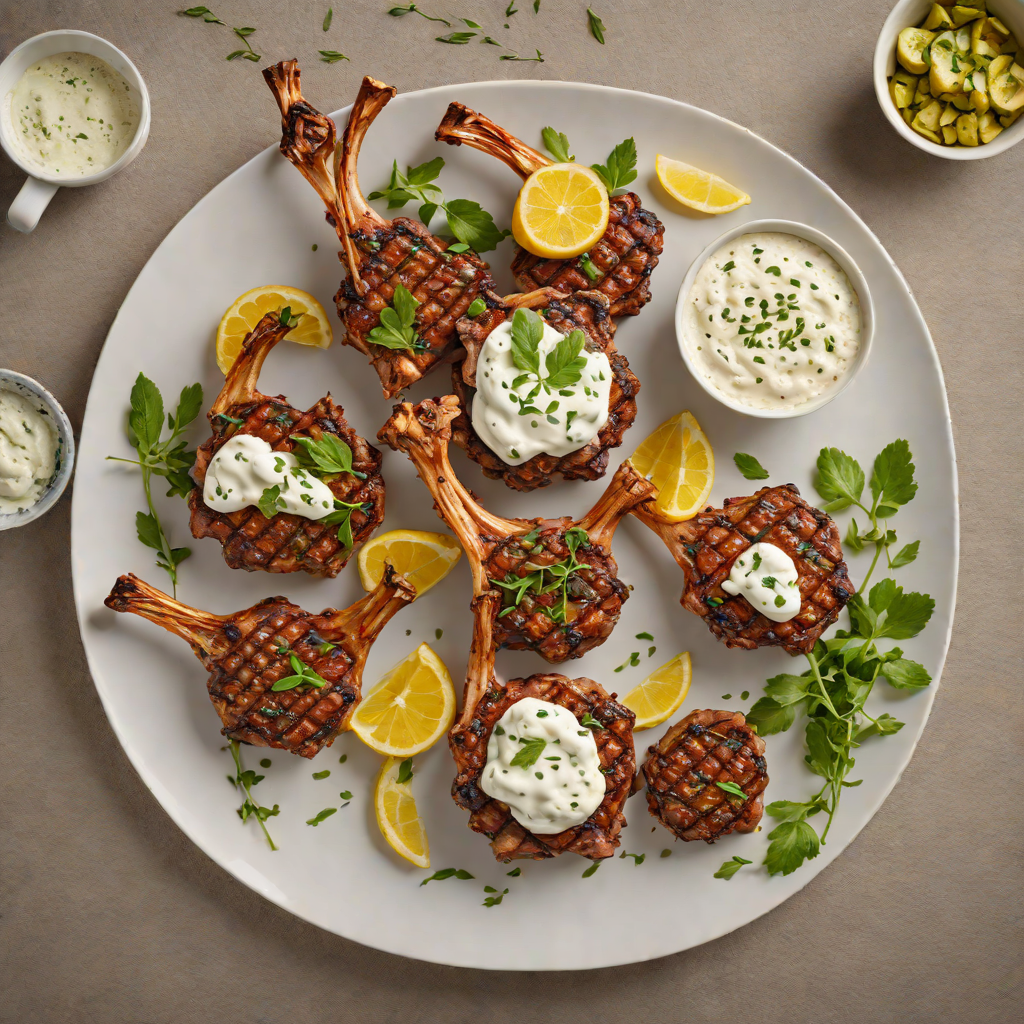 Mediterranean-Style Grilled Lamb Chops with Herb Yogurt Sauce