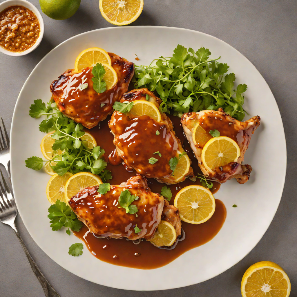 Baked Citrus-Honey Chicken with Puerto Rican Mojo Sauce
