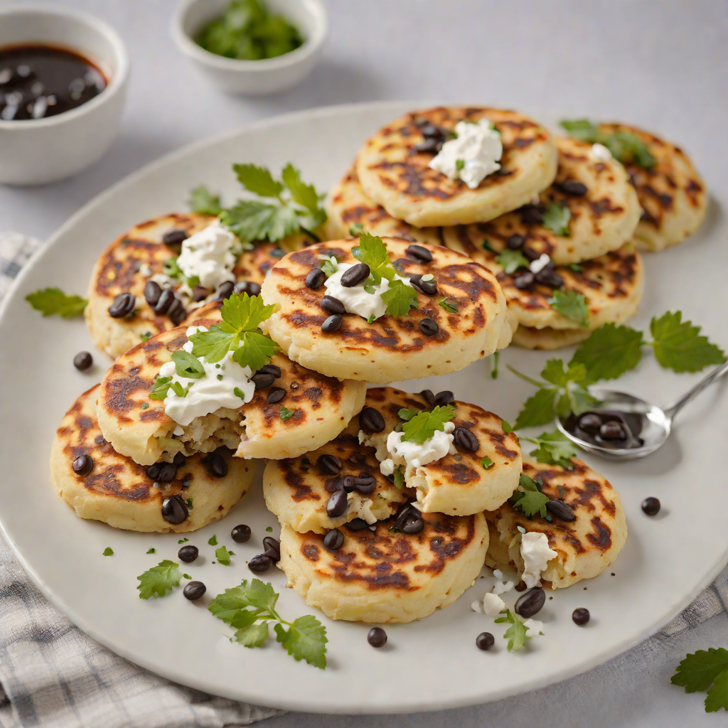 Grilled Masa Cakes with Black Bean and Queso Fresco Filling