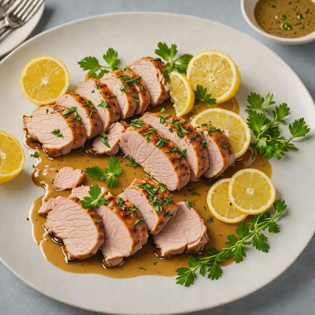 Lemon-Garlic Roasted Pork Tenderloin with Herb Pan Sauce