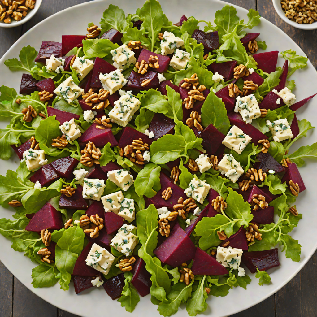 Blue Cheese and Beet Salad with Candied Walnuts