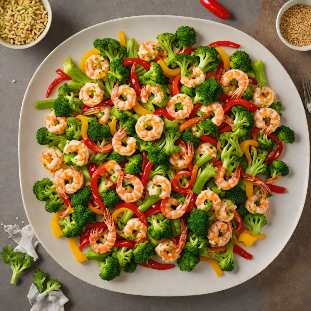 Quick Garlicky Shrimp Stir Fry with Broccoli and Bell Peppers