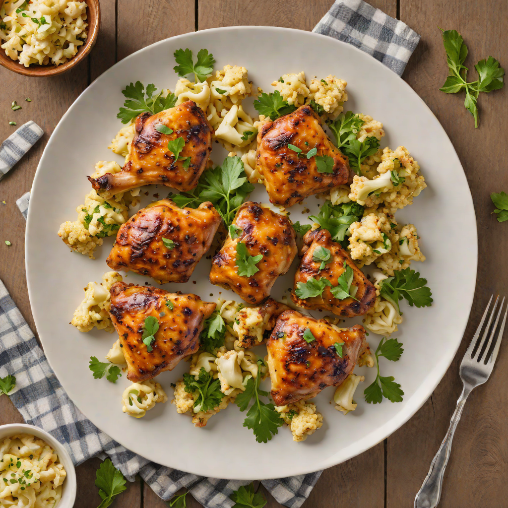 Sautéed Garlic Butter Chicken Thighs with Roasted Cauliflower
