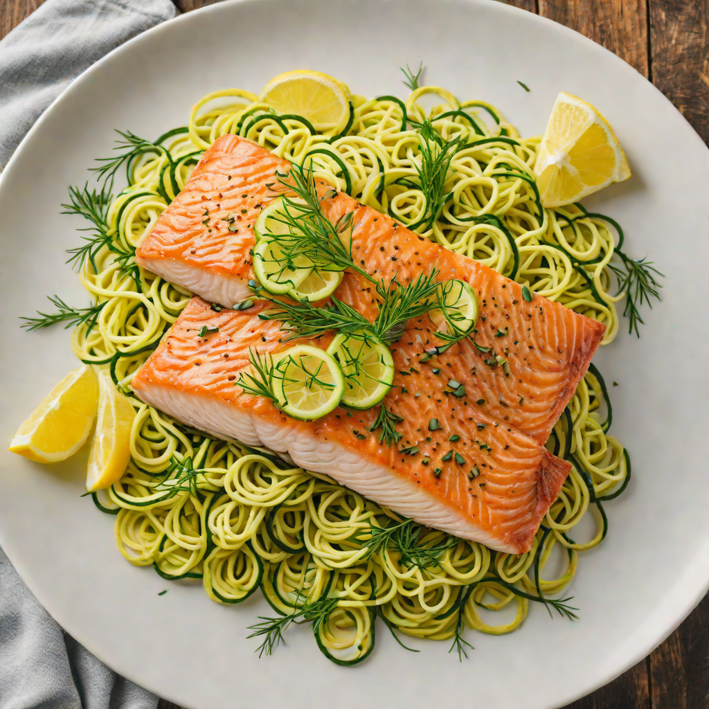 Pan-Seared Salmon with Lemon-Dill Zucchini Noodles
