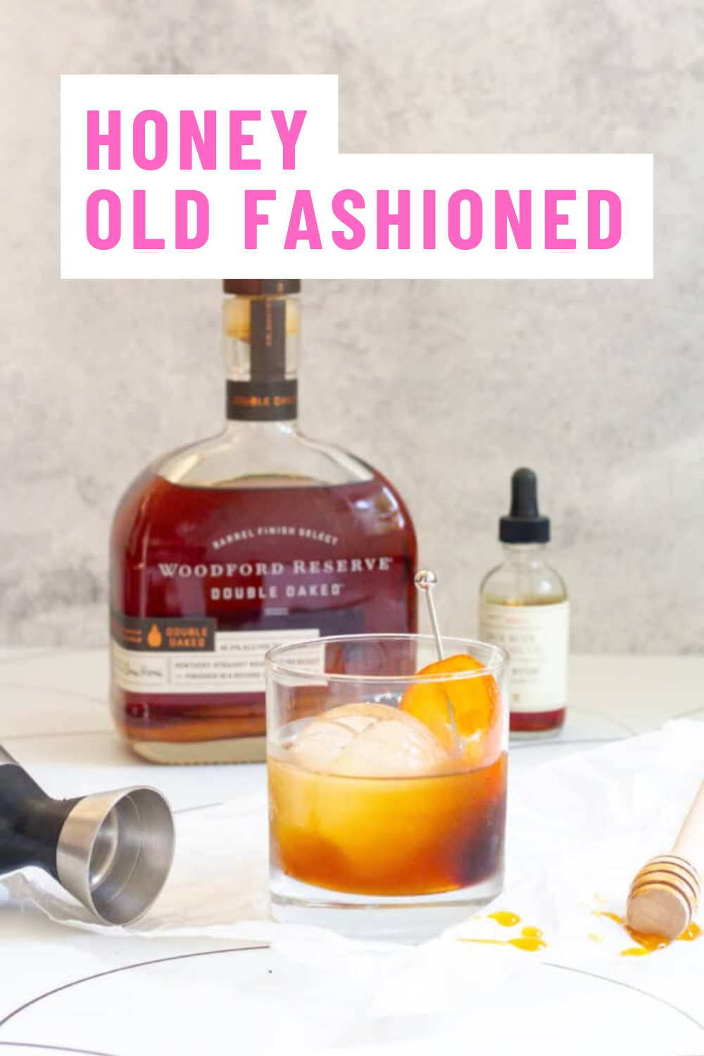 Stirred Honeyed Whiskey Old-Fashioned