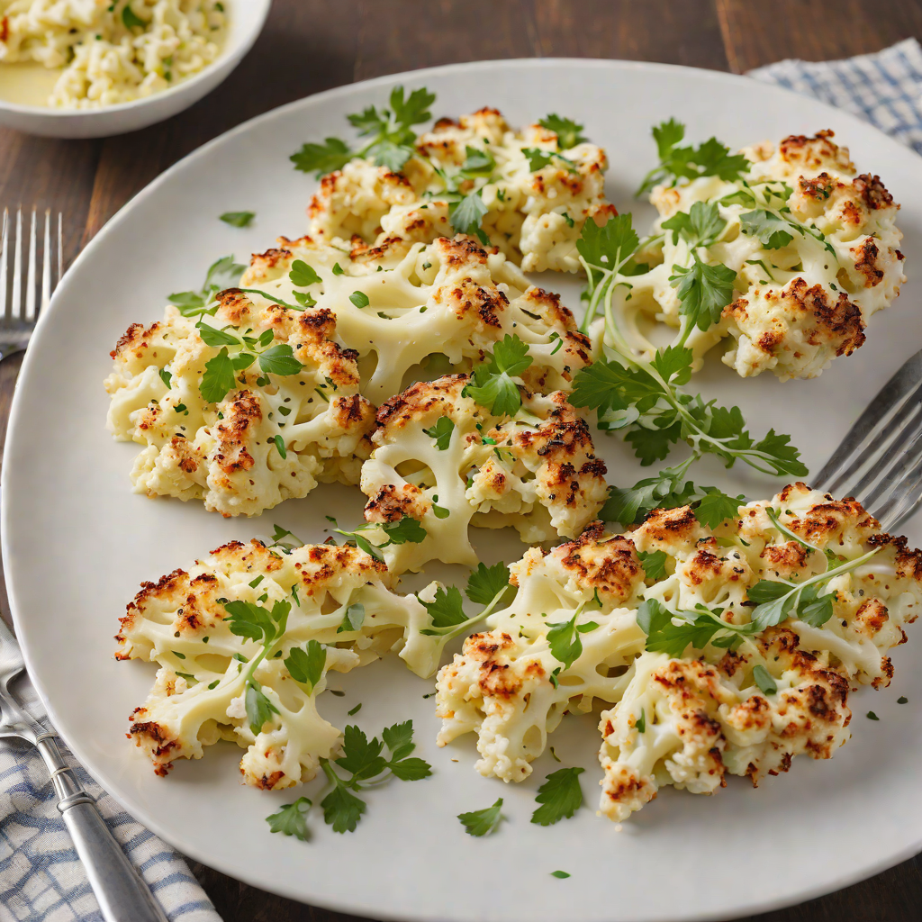 Oven-Roasted Cauliflower Steaks with Garlic-Parmesan Butter