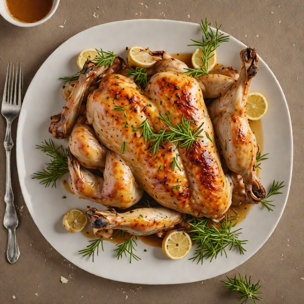 Half-Roast Chicken with Garlic and Rosemary