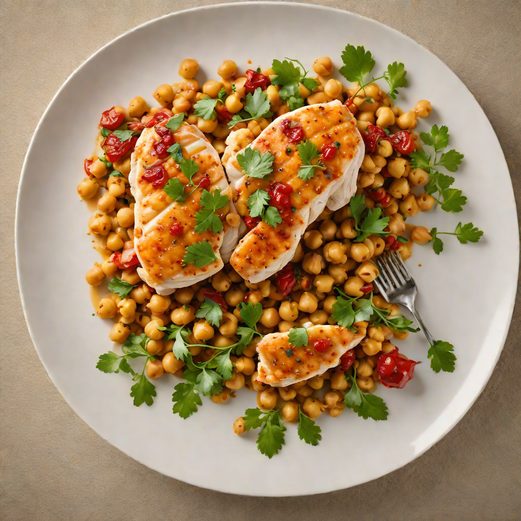 Pan-Seared Chicken with Hearty Chickpea and Harissa Ragout