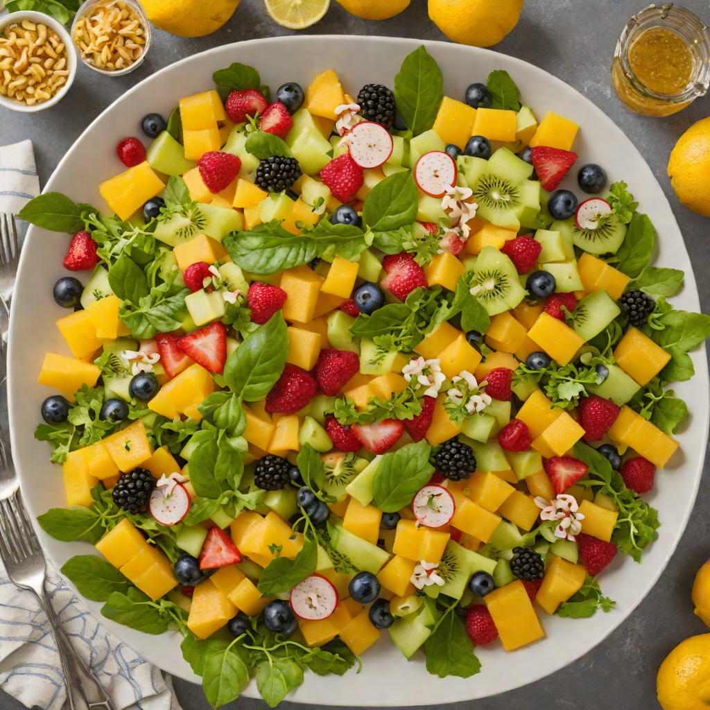 Tiki-Style Tropical Fruit Salad with Citrus-Honey Dressing