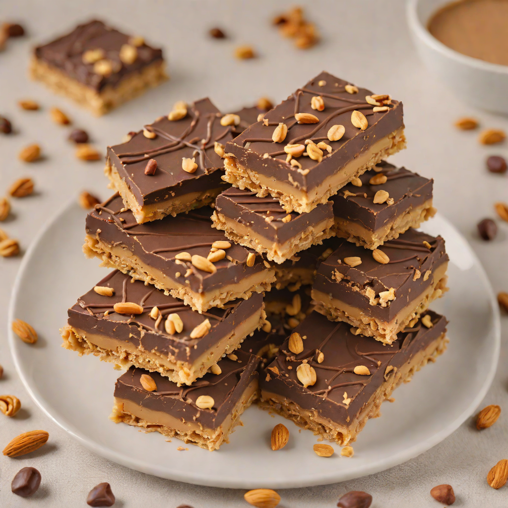 No-Bake Layered Chocolate Peanut Butter Snack Bars