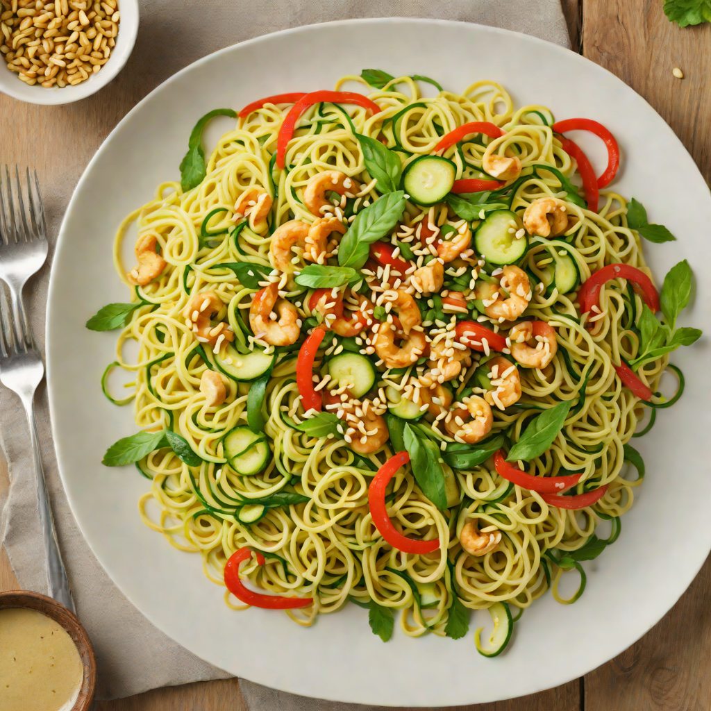 Zucchini Noodle Stir-Fry with Cashew-Free Almond Sauce