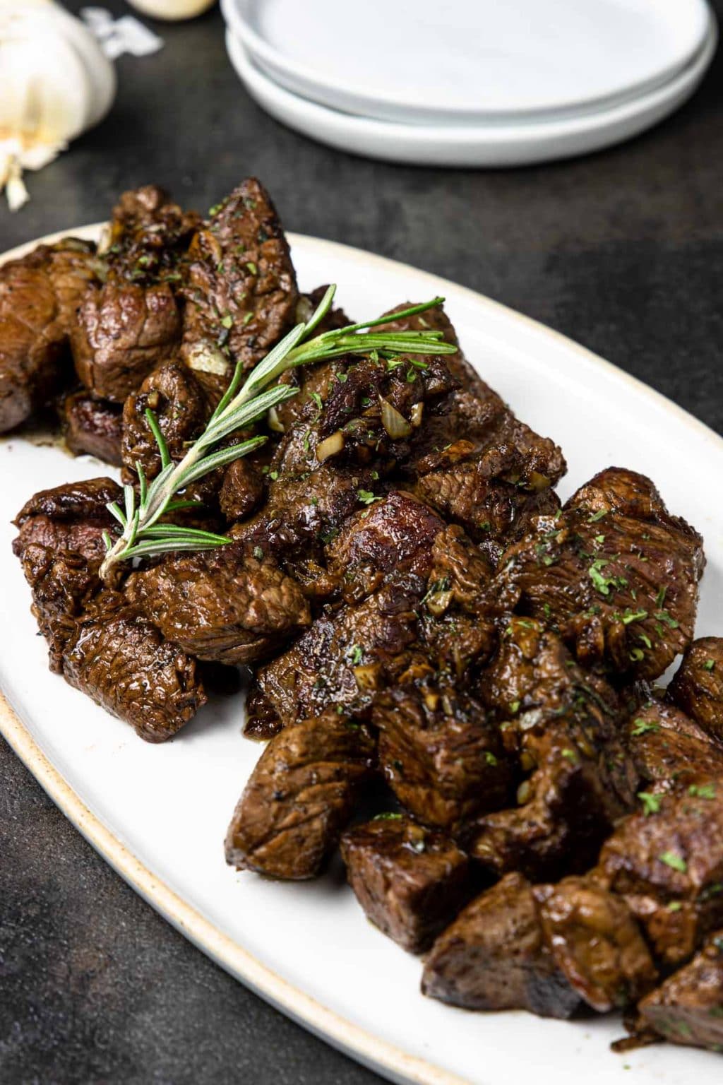 Pan-Seared Steak Bites with Garlic Butter Sauce