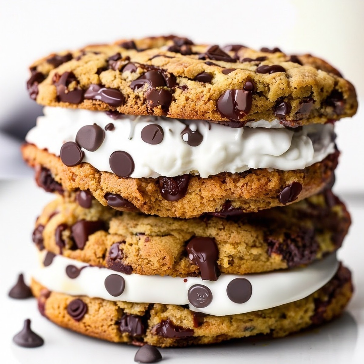 Stacked Chocolate Chip Cookie Sandwiches
