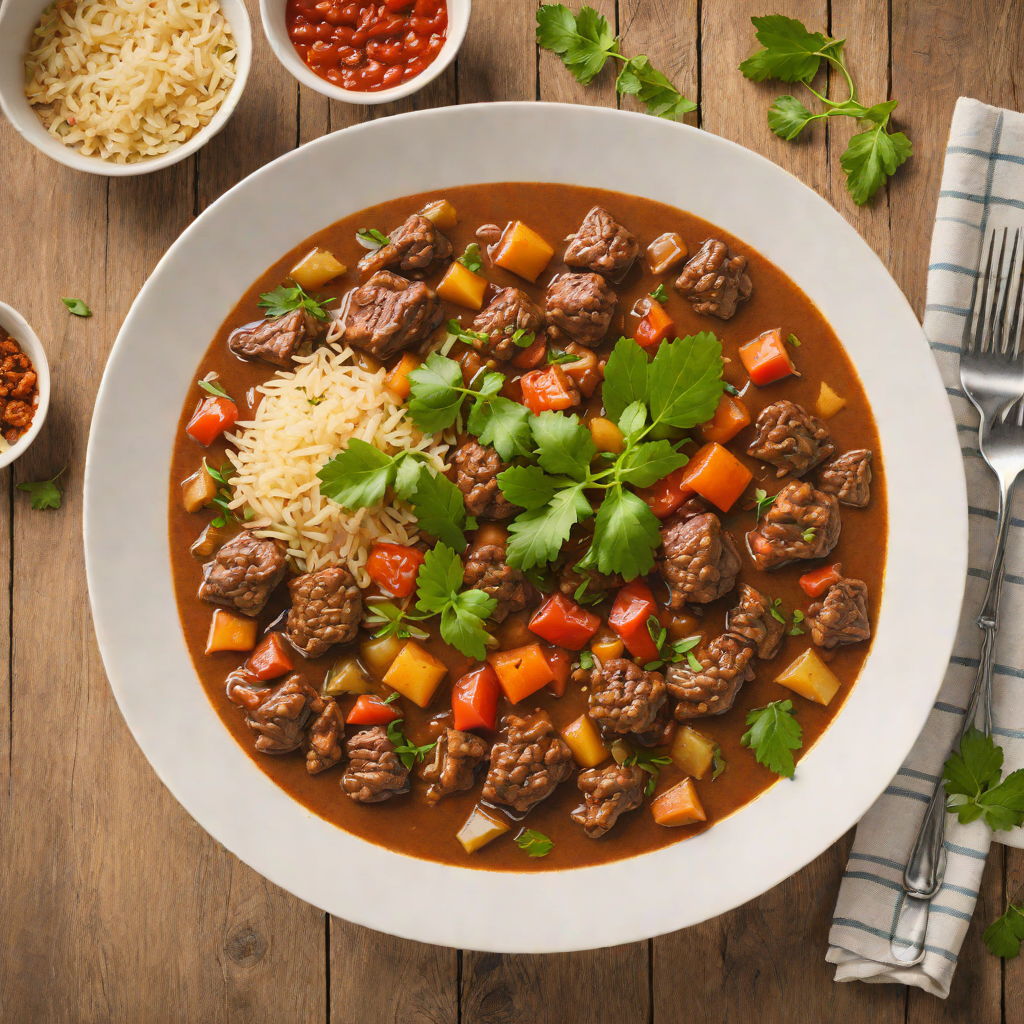 Cameroonian Spiced Beef Stew with Tomato and Onion