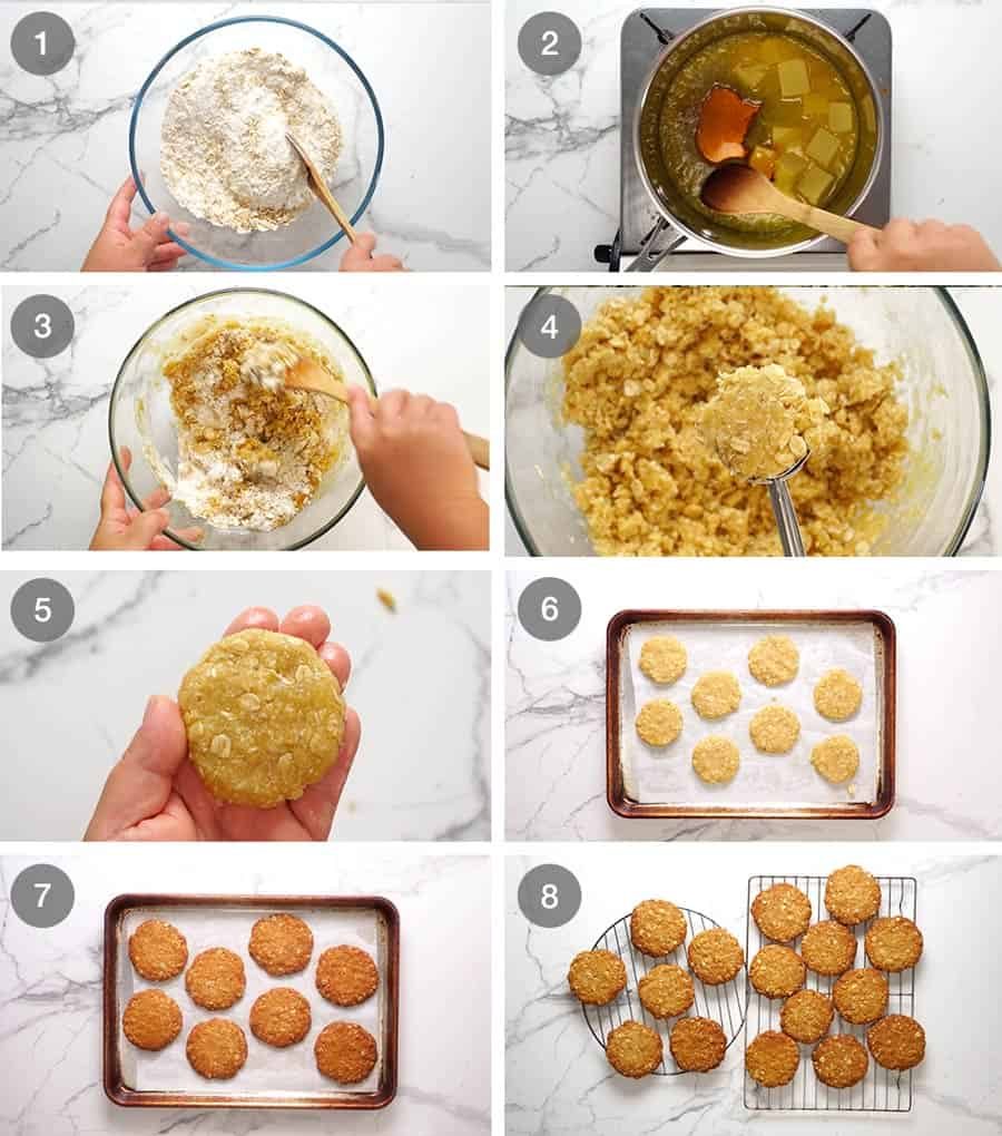 Oven-Baked Anzac Biscuit Bars with Coconut and Golden Syrup
