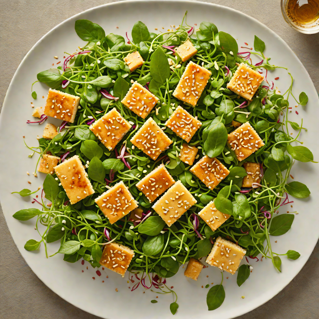 Crisped Tofu and Watercress Salad with Sesame Dressing