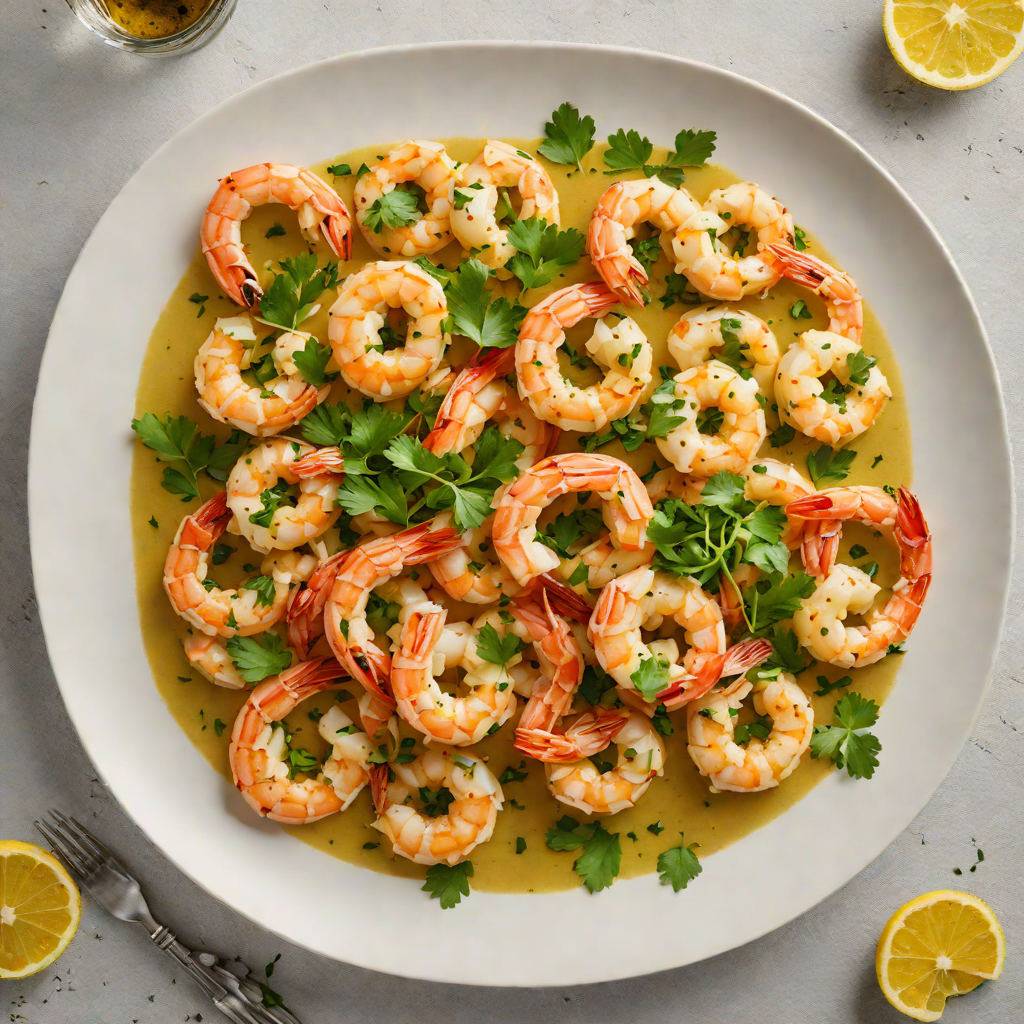 Sautéed Shrimp with Garlic and Lemon Parsley Sauce