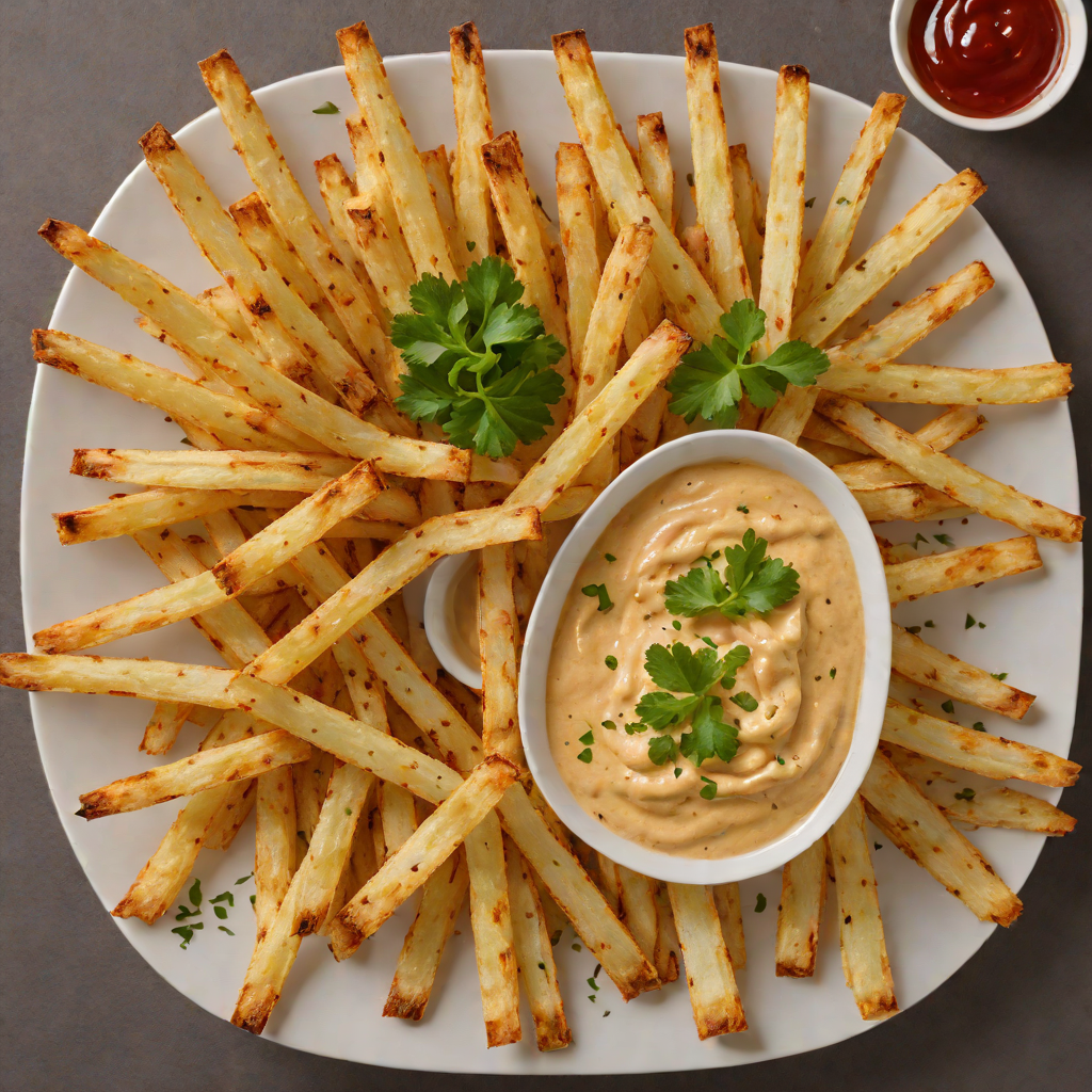 Crisp Fried Yuca Sticks with Spicy Huancaina Dip