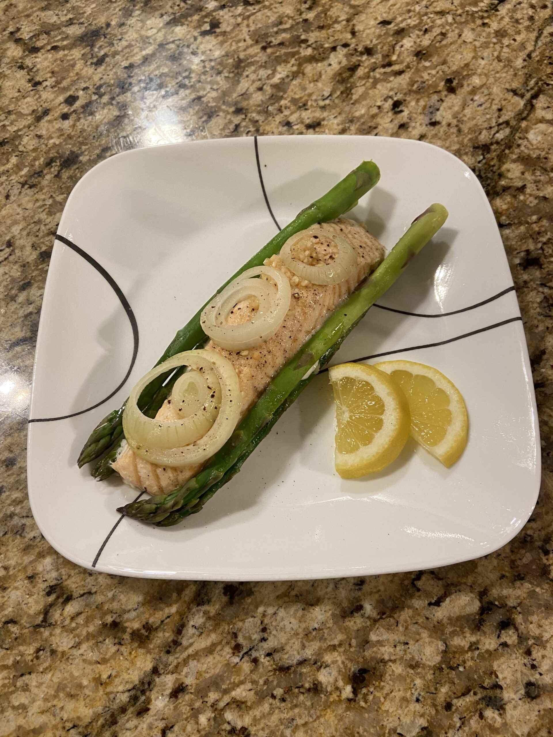 Lemon-Garlic Baked Salmon with Asparagus