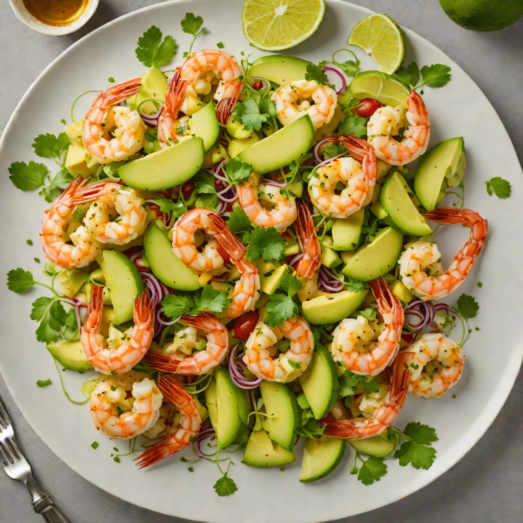 Sautéed Shrimp with Avocado Cilantro Lime Salad