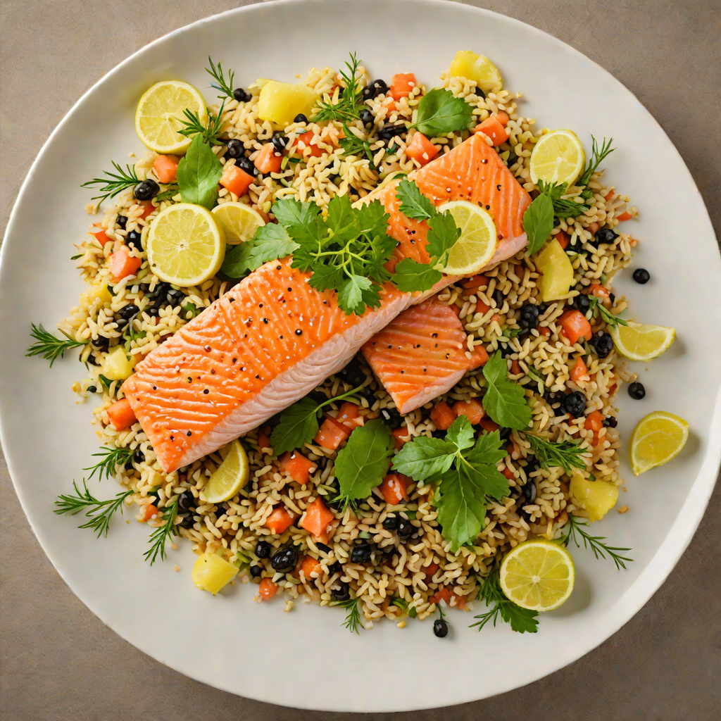 Pan-Seared Salmon with Herb-Infused Quinoa and Lemon Dressing